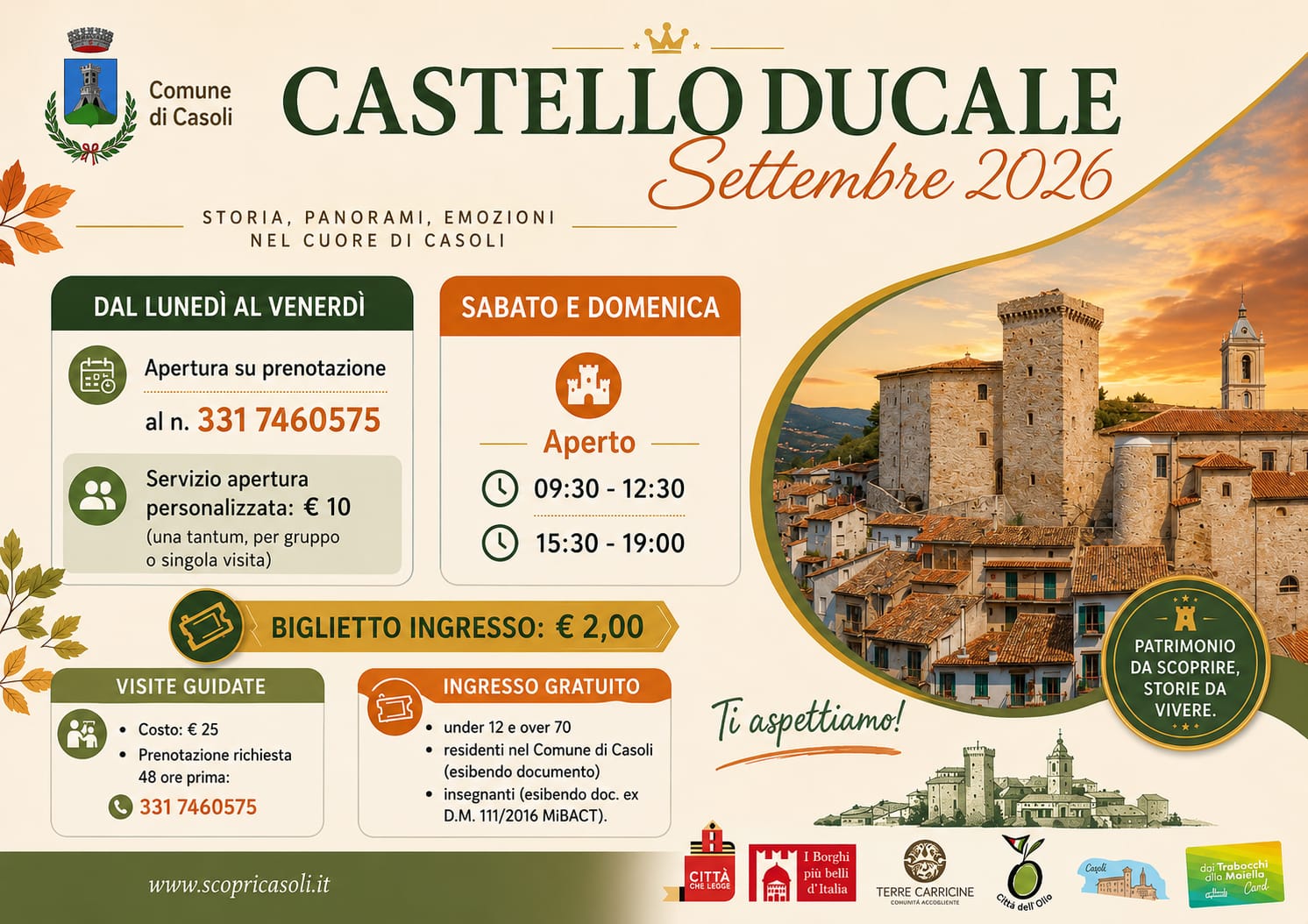 Orari Castello Ducale di Casoli