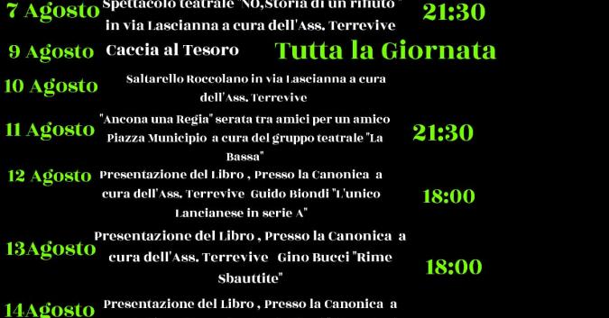 Manifestazioni estive 2025