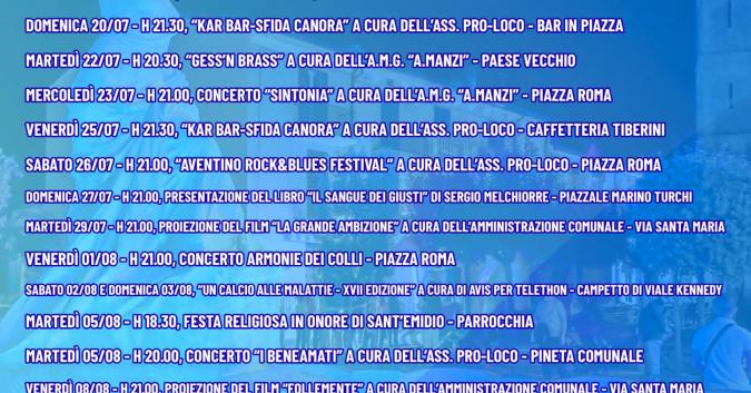 Manifestazioni estive 2025