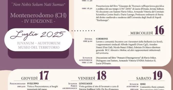 dal 14 al 19 luglio 2025